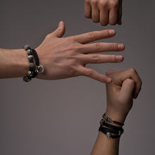 Load image into Gallery viewer, Dented Bead Oxidized Silver
